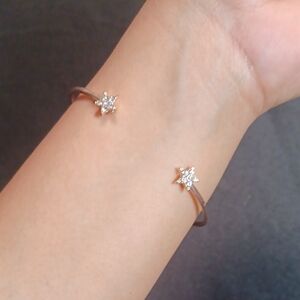 Goldtone CZ Star 6.5in Cuff